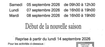 Journées d'inscription 2026-2027